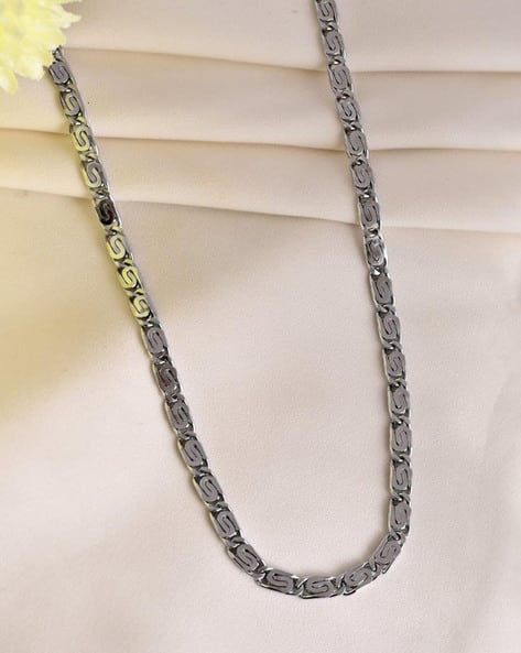 Men Silver-Plated Long Chain