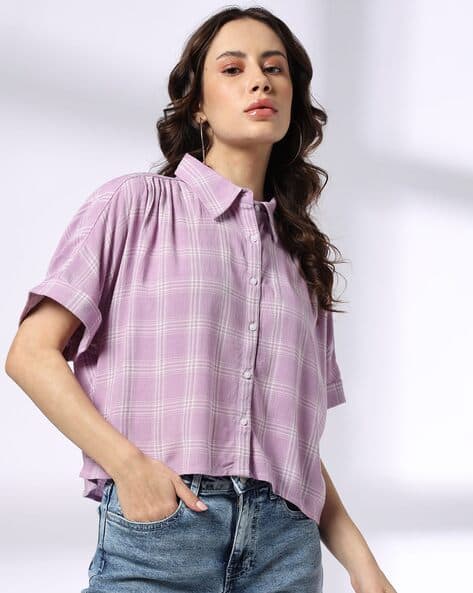 LEE COOPER Women Plaid Check Boxy Fit Shirt deal from ajio