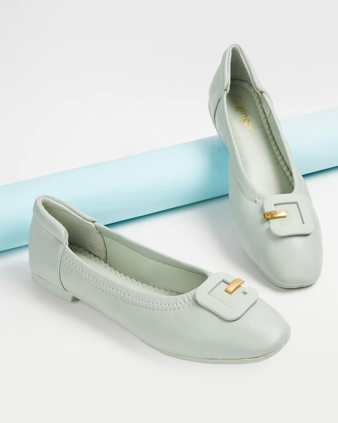 stinaレオタードtype U ballerina shell grass Buy Light Green Buckled Ballerina Flats | Elite Footwear