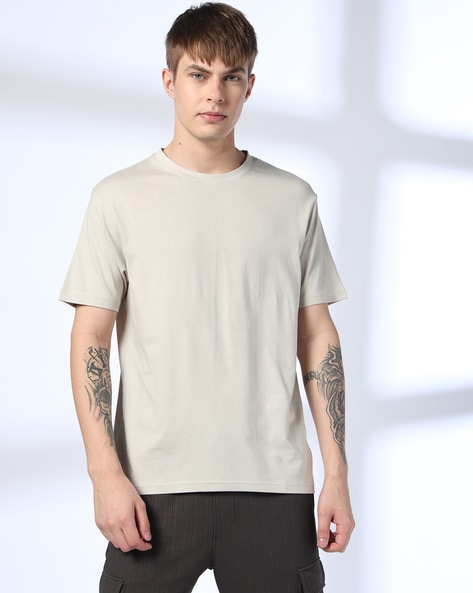 Men Regular Fit Crew-Neck T-Shirt