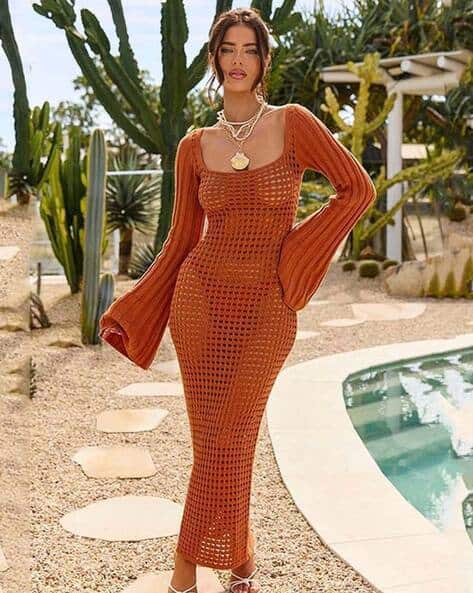 crochet bodycon dress Sunriser Crochet Mini Dress main image 0