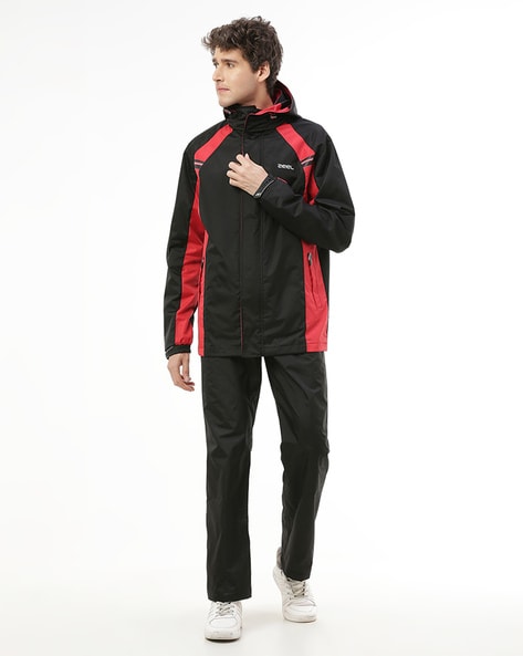 Men Colourblock Relaxed Fit Raincoat