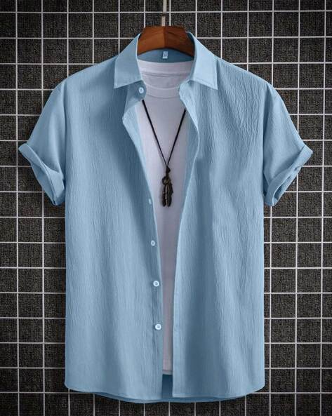 Men Textured Boxy Fit Shirt