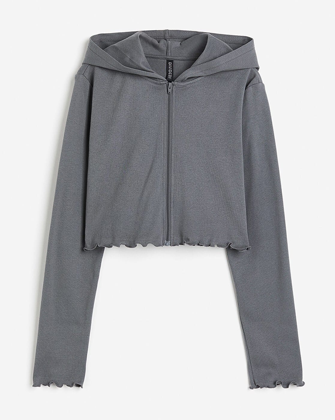 トップス STUDIO R330 CROPPED ZIP HOODIE GRAY Cropped Zip Hoodie Grey