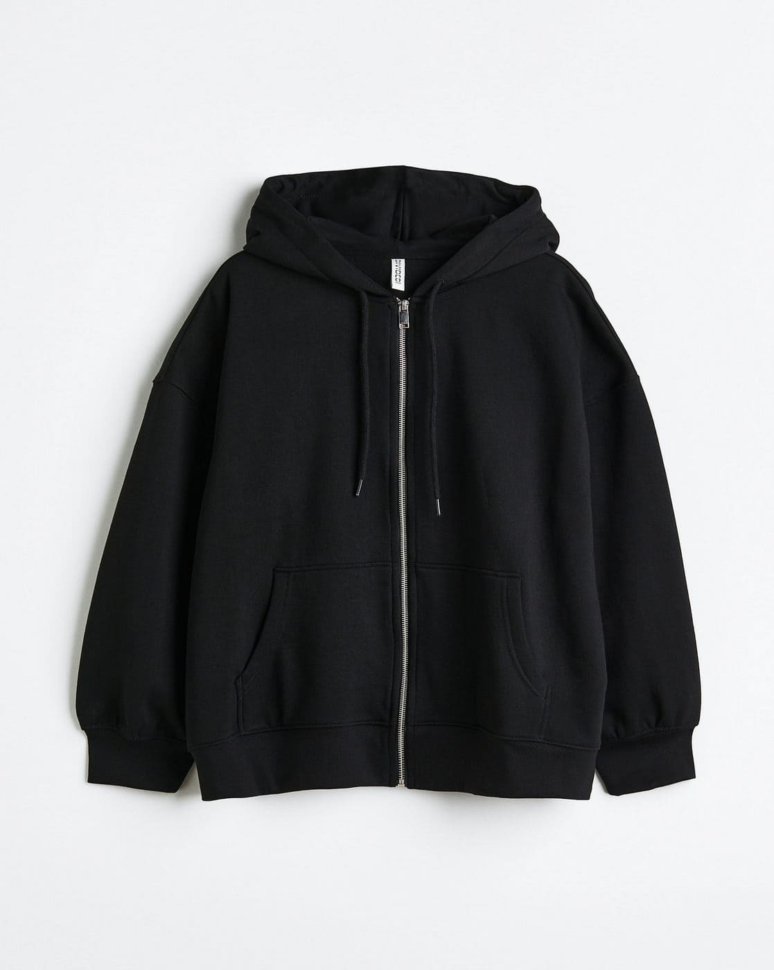 Hype double zip frill hoodie black size2 Double Zip Oversized Hoodie