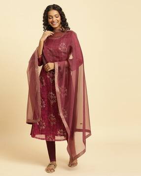 Women Organza Dupatta with Patch Border-picture-16