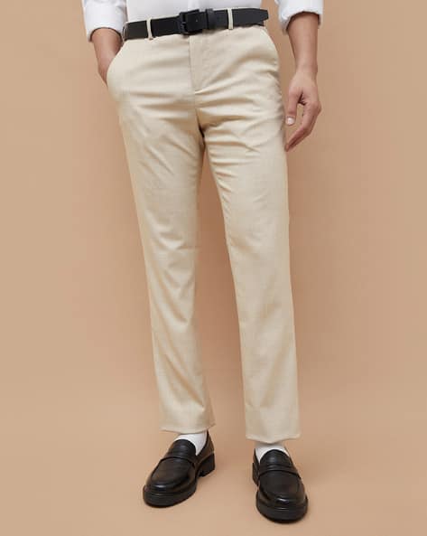 Buy Beige Trousers Pants for Men by CODE BY LIFESTYLE Online