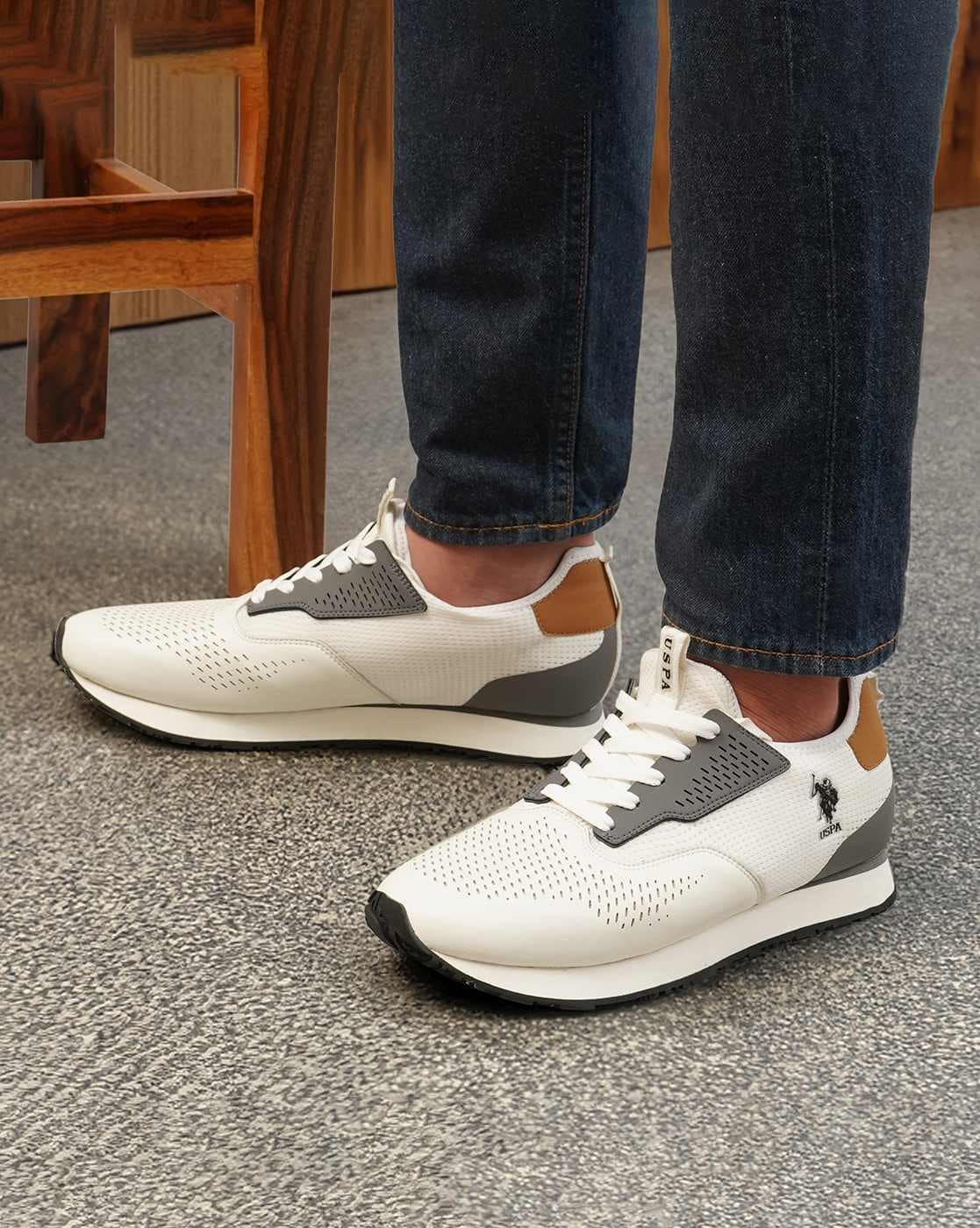 Men Perforated Lace-Up Sneakers
