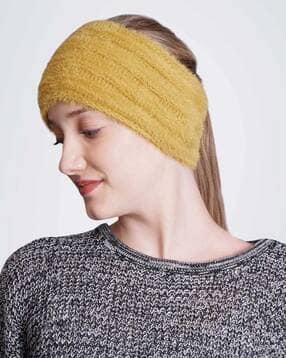 bharatasya Women Soft Knitted Self-design Woolen Fur Headband-picture-49