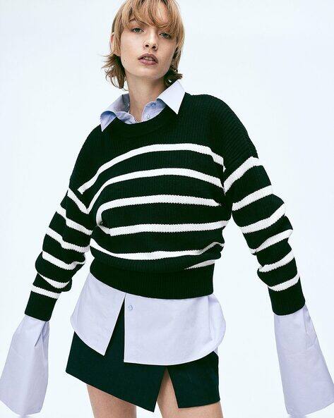 Women Striped Loose-Fit Jumper