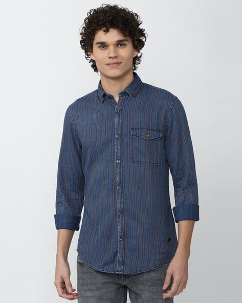 PETER ENGLAND CASUALS Men Striped Slim Fit Shirt