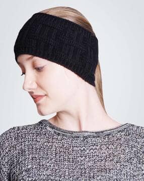 bharatasya Women Soft Knitted Self-design Woolen Fur Headband-picture-34