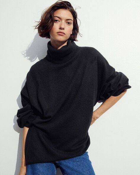 Women Loose Fit Cashmere Turtleneck Jumper
