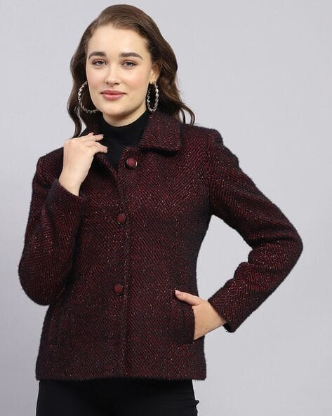 Buy Maroon Jackets Coats for Women by Monte Carlo Online