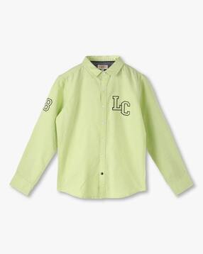 lee cooper Boys Embroidered Typographic Slim Fit Shirt-picture-28