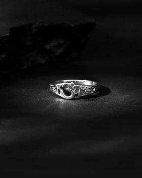 Men Sterling Silver Om Aura Ring