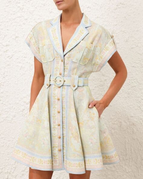 Buy Zimmermann Acacia Printed Shirt Dress | Blue Color Women | AJIO LUXE