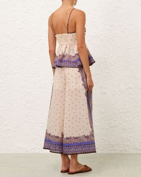 Buy Zimmermann Women Maxine Paisley Print Wide-Leg Pants