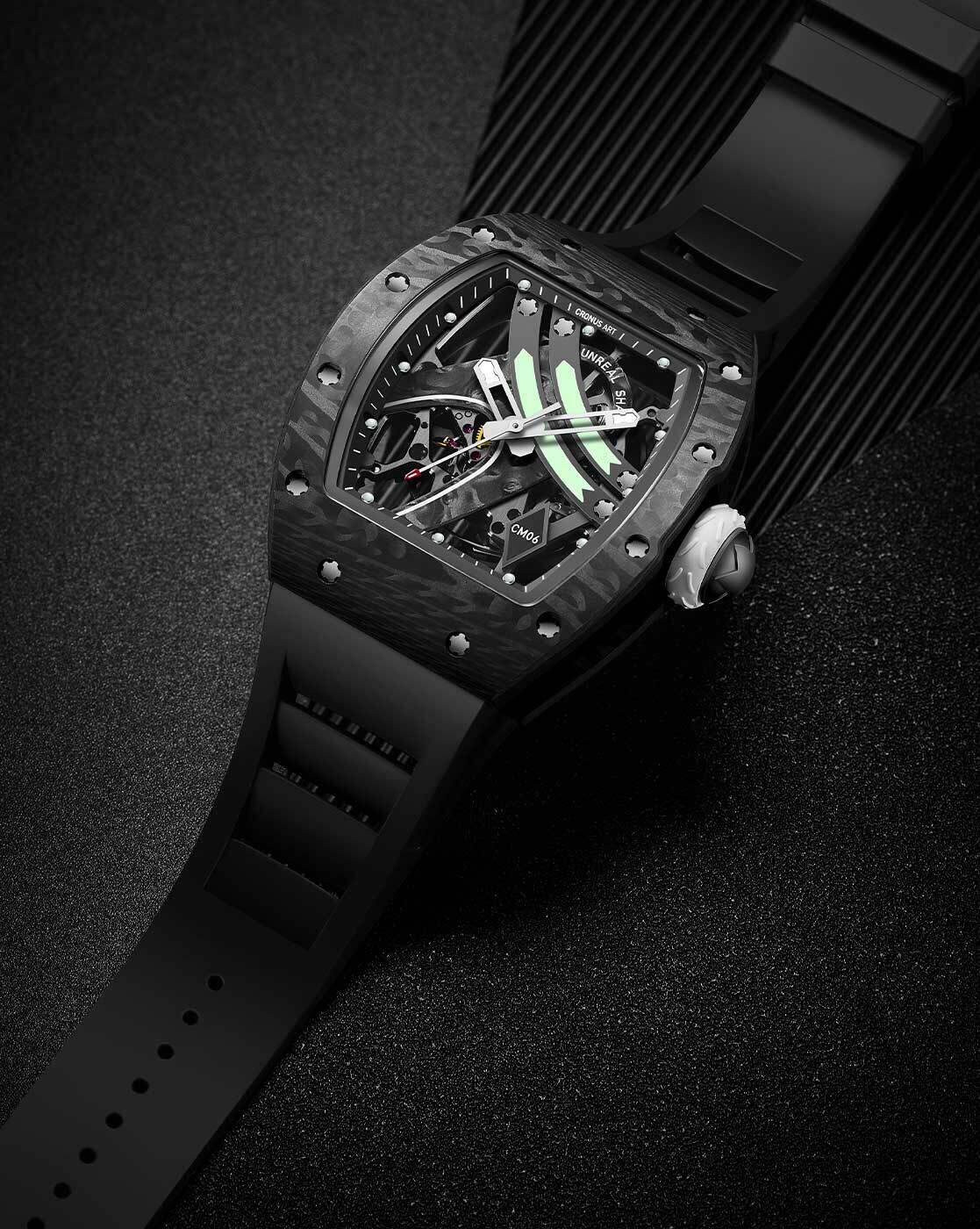 Buy Cronus Art Men's Dreamland Carbon Watch - CM06-B | Black Color