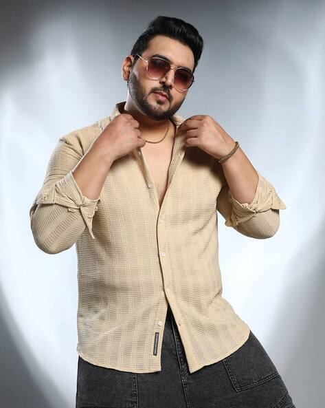 Instafab Plus Men Solid Relaxed Fit Shirt