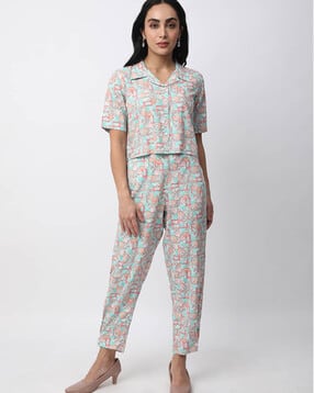 r&b Women Micro Print Suit Set-picture-40