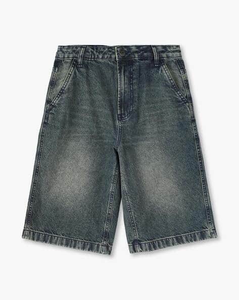 Boys Washed Loose Fit Denim Shorts