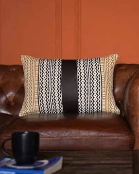 Striped Cotton Rectangular Cushion Cover-image-29