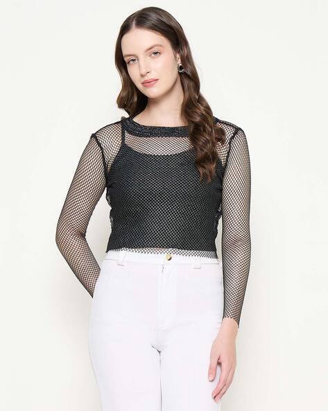 MADAME Women Knitted Top with Full Sleeves