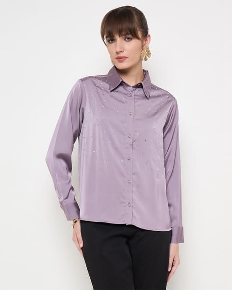MADAME Women Embellished Relaxed Fit Shirt