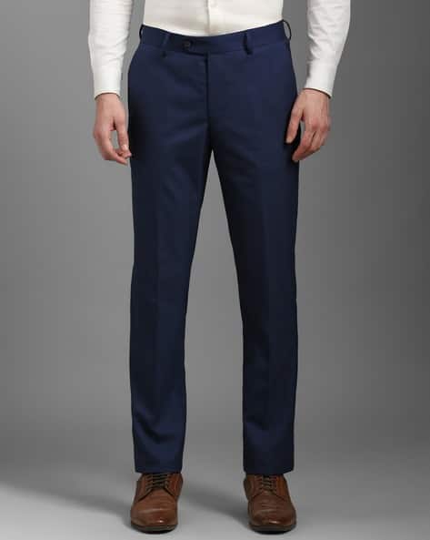 LOUIS PHILIPPE Men Flat-Front Trousers With Insert Pockets