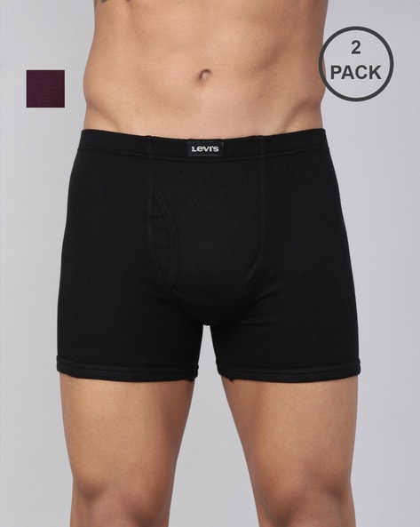 Pack of 2 Men Assorted Contoured Double Pouch Tag Free Comfort & Smartskin Technology Inner Elastic Boxer Briefs