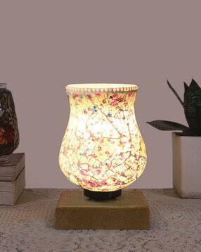 devansh Mosaic Table Lamp with Shade & Wooden Base-picture-30