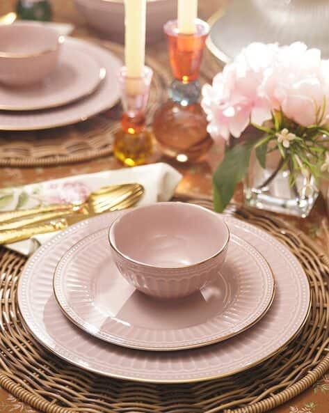 Buy Pure Home And Living Set of Ceramic Dinner Plates Pink