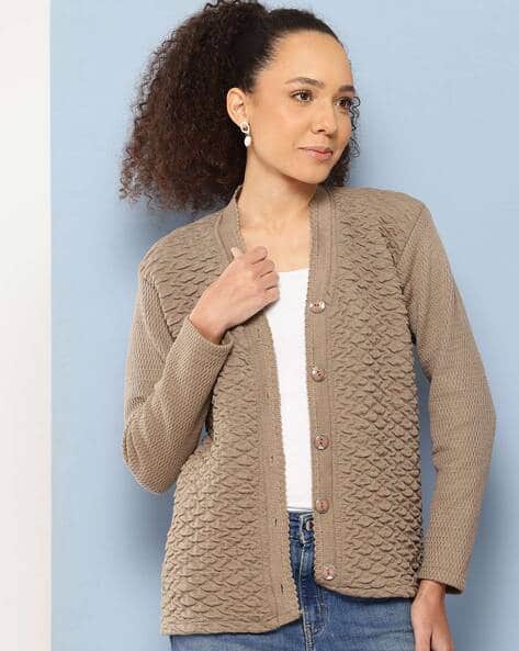 Outerwear Women's Cardigan Sweater With Pockets Buy Beige