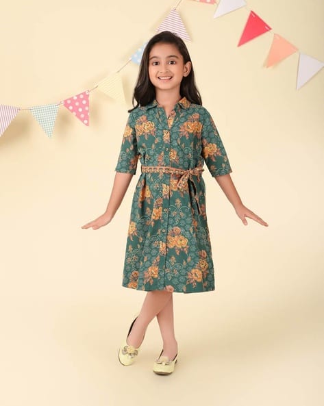 Buy Green Dresses Frocks for Girls by Fabindia Online