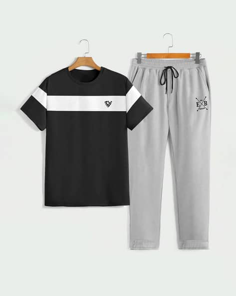 EYEBOGLER Men Colourblock Relaxed Fit Performance Tracksuit Set