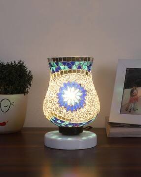 devansh Mosaic Table Lamp with Shade & Wooden Base-picture-34