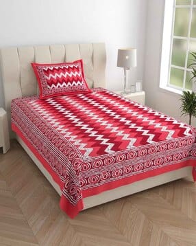 uniqchoice 120 TC Printed Single Bedsheet with Pillow Cover-picture-17