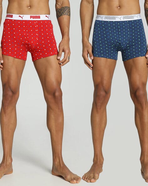 Men Stretch Printed Trunks-Pack Of