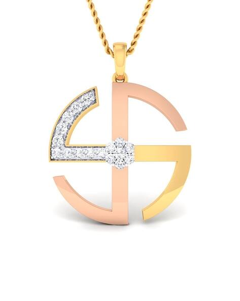 Avsar Women Yellow Gold Stone-Studded Kajal Pendant