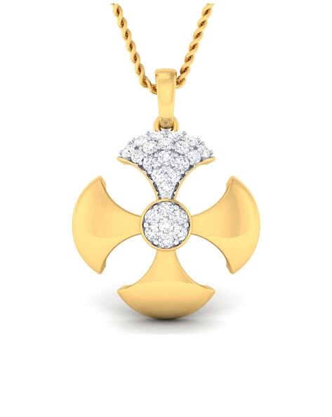Avsar Women Yellow Gold Diamond-Studded Kajal Pendant