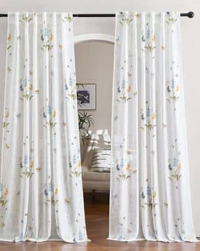 tranquebar home Set of 2 Floral Print Door Curtains with Back Tab-picture-29