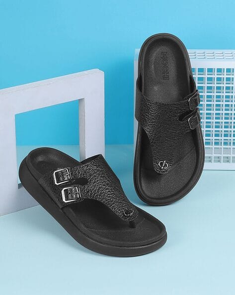 Mochi Shoes Mens Slippers Online Buy Black Flip Flop Slippers For