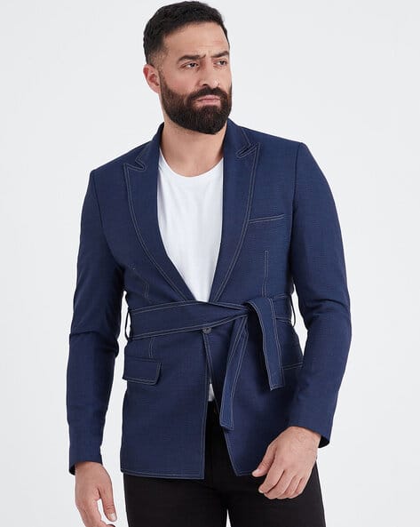 Slim Fit Blazer with Peaked Lapel