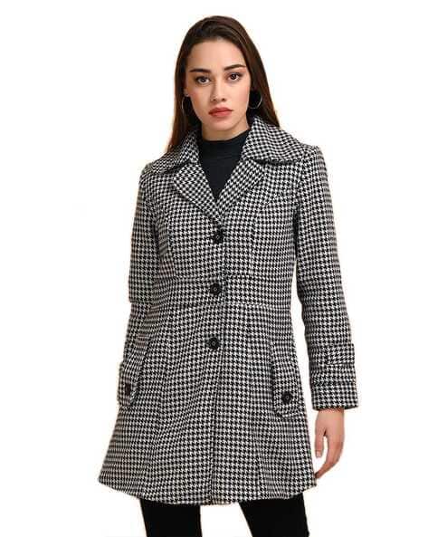 Buy AOL Women Hound Stooth Coat Online | Ajio.com