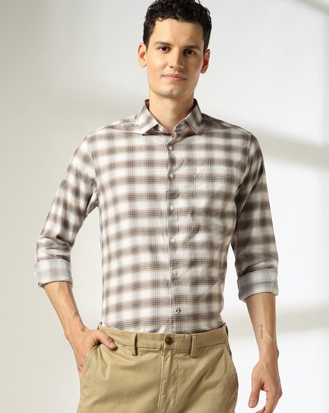 Men Checked Slim Fit Shirt