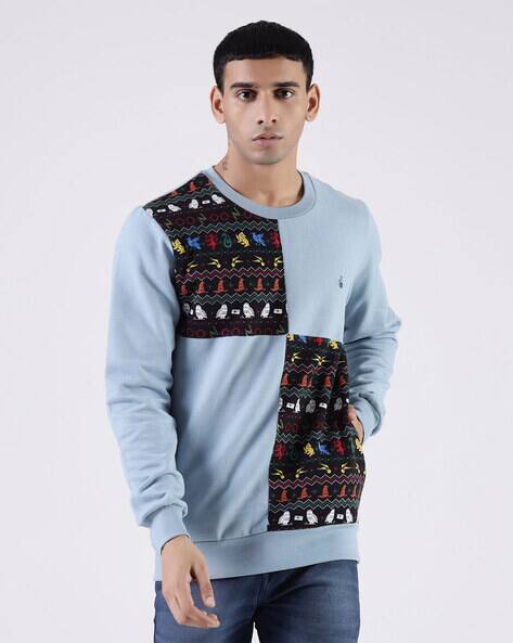 Buy Blue Sweatshirt Hoodies for Men by Mr Button Online