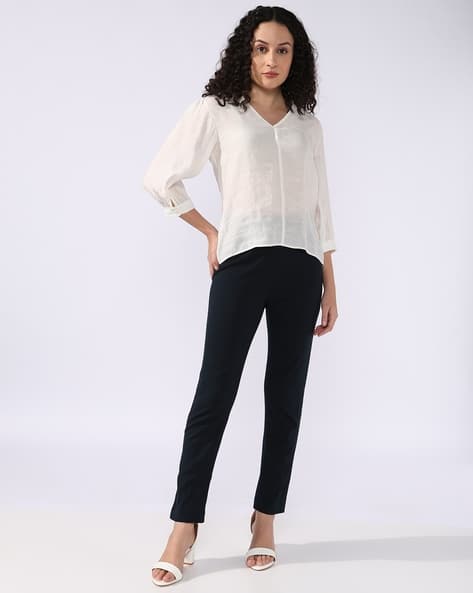 Marks & Spencer Jersey Slim Fit Ankle Grazer Trousers