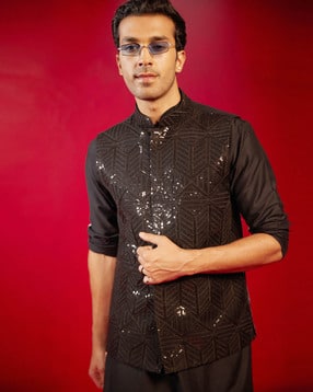 vastramay Men Embellished Nehru Jacket-picture-10