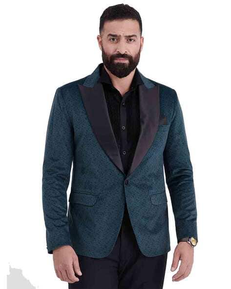 Slim Blazer Blazer Side Button Slim Fit Stretch Double Breasted